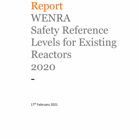 WENRA Safety Reference Levels for Existing Reactors Revision 2020 Cover